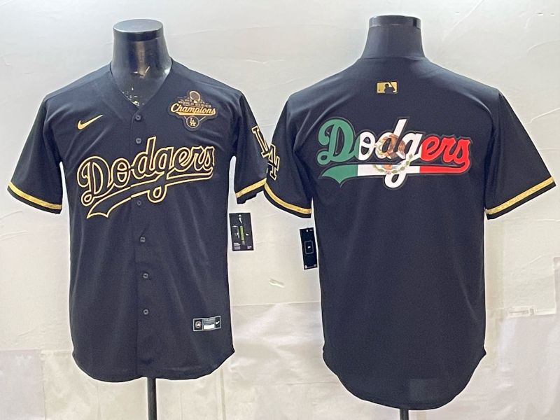 2026 Men Nike Los Angeles Dodgers Blank black gold Game MLB Jersey 0014